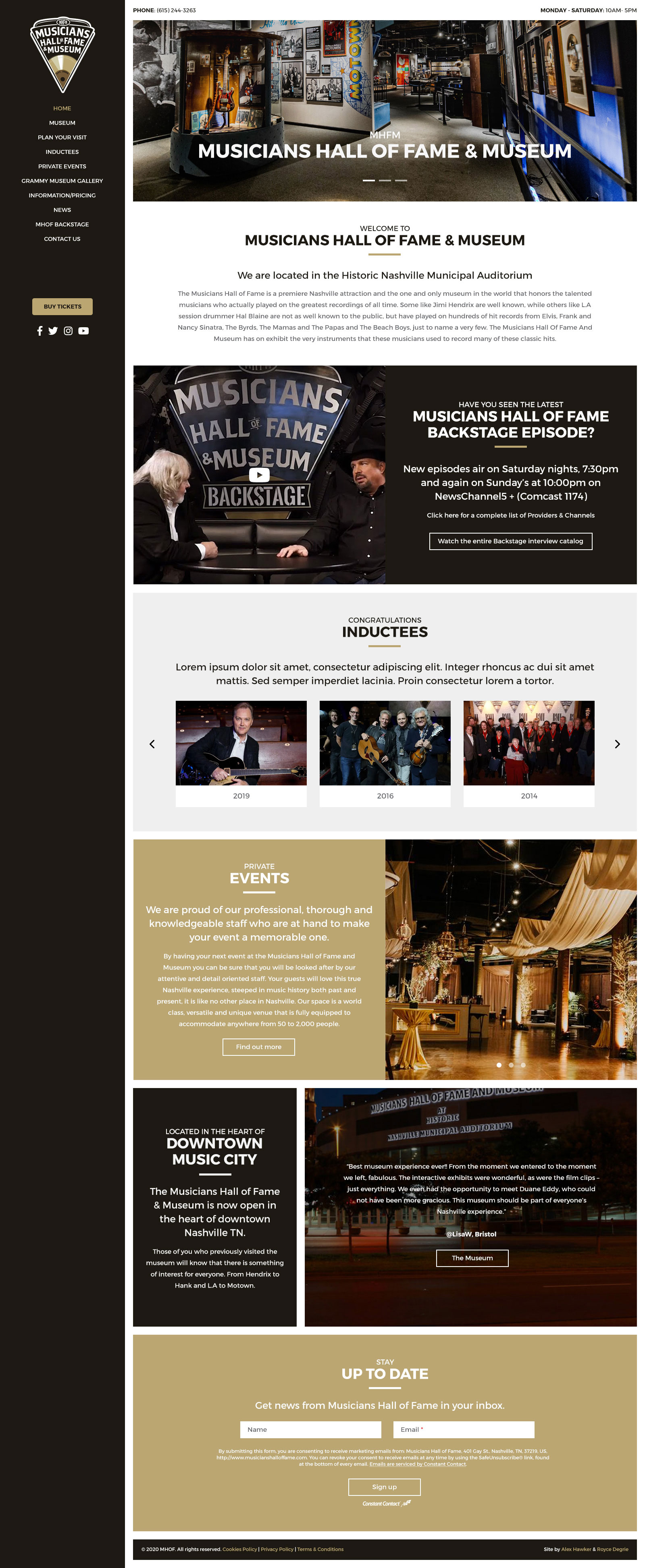 MHOF home page