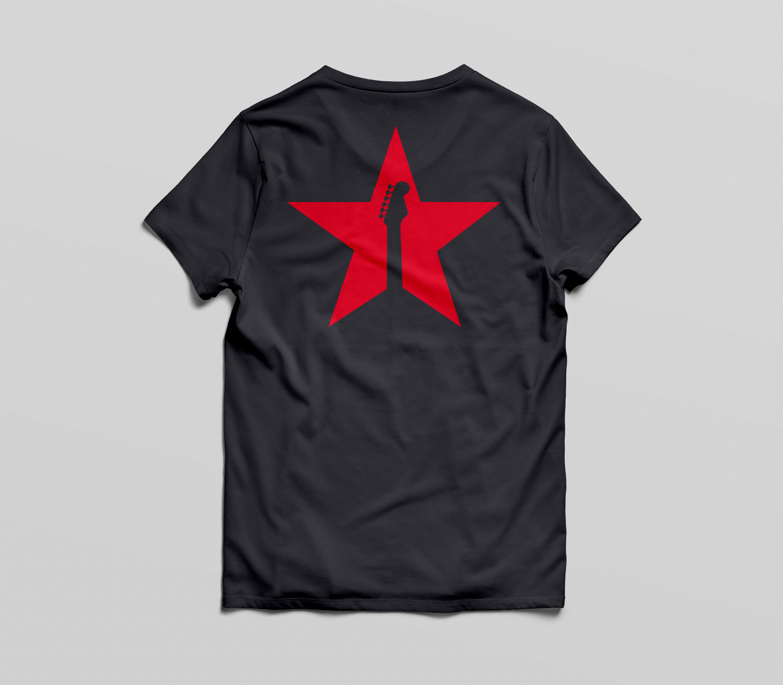 red star tee black back